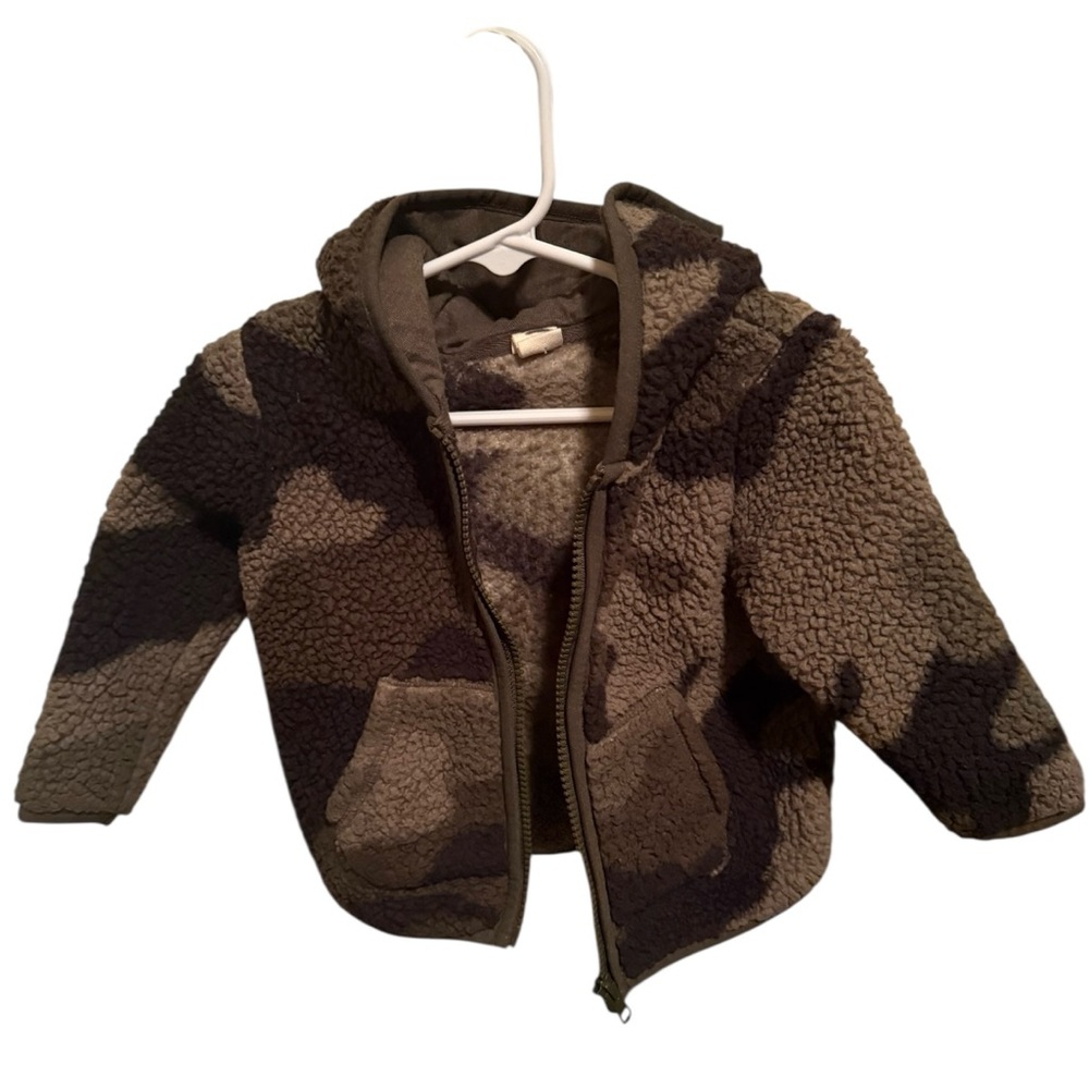 Camouflage Sherpa Hoodie Jacket